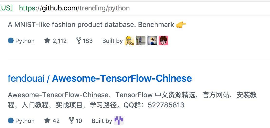 Awesome-TensorFlow-Chinese and Awesome-Chatbot  Github Python Tending