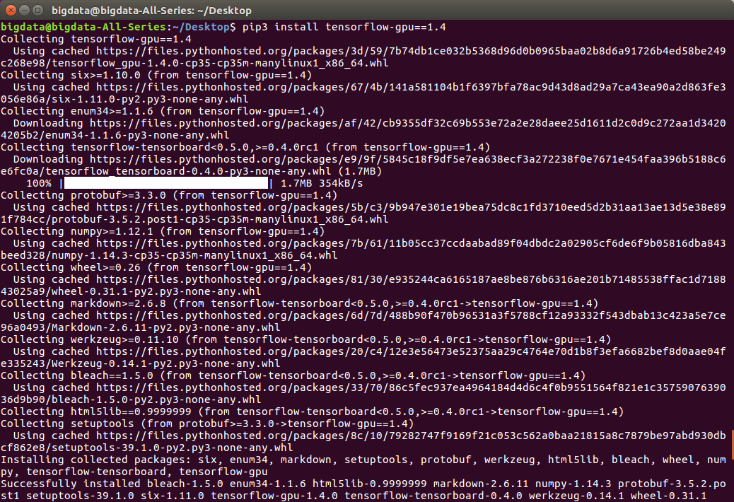 Ubuntu 安装 tensorflow-gpu 1.4 包含 CUDA 8.0 和cuDNN